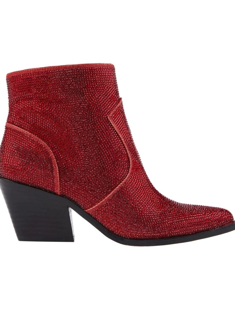 Jessica Simpson Zalor Red Crystal-Embellished Women's Ankle Boot with Side Zip 8